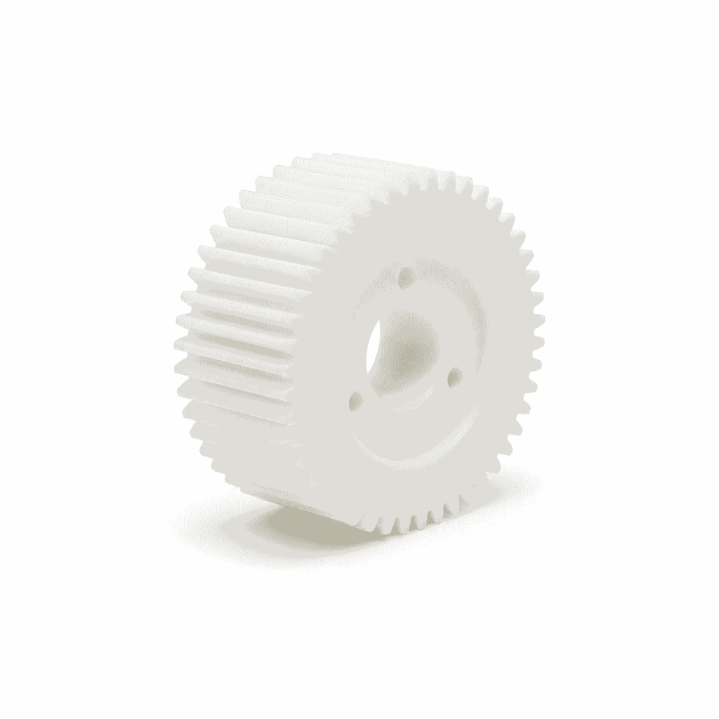 CNC Machined POM Gear with Central Bore and Mounting Holes