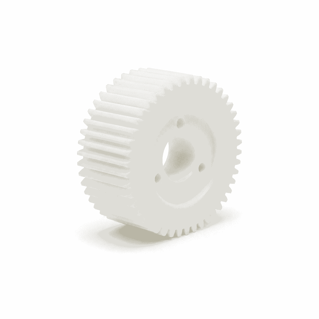 CNC Machined POM Gear with Central Bore and Mounting Holes