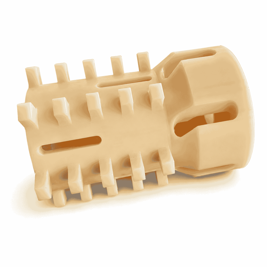 Nylon Turnover Roller Shaft with staggered raised lugs and elongated machined slots