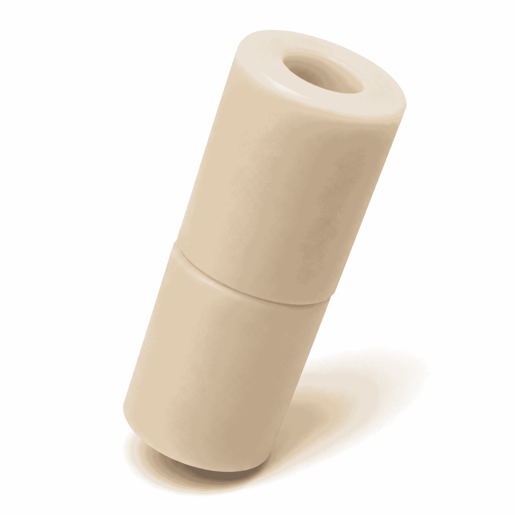 Custom Beige Nylon Sleeve Bushings with Center Bores