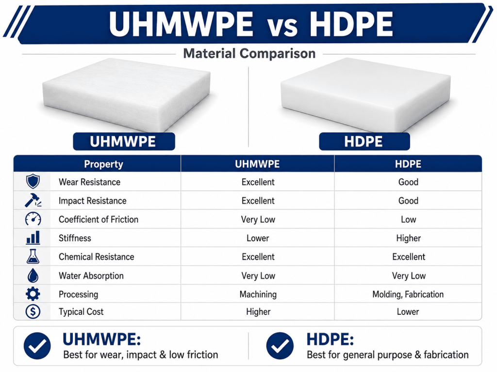 UHMWPE vs HDPE material comparison