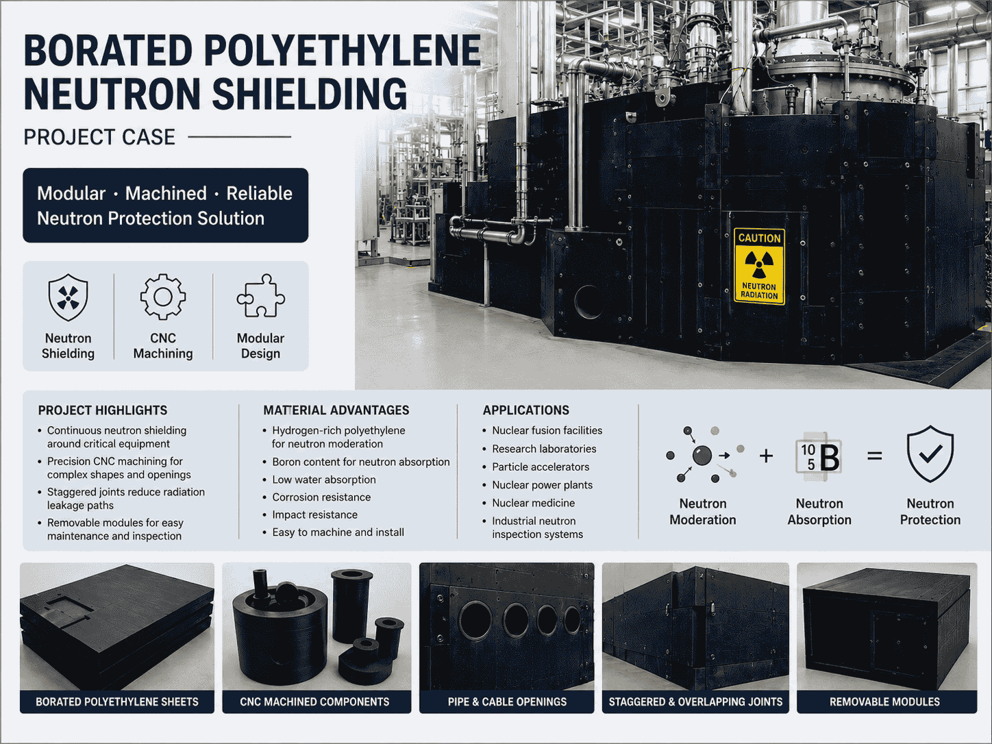 Borated Polyethylene Sheet for Neutron Shielding