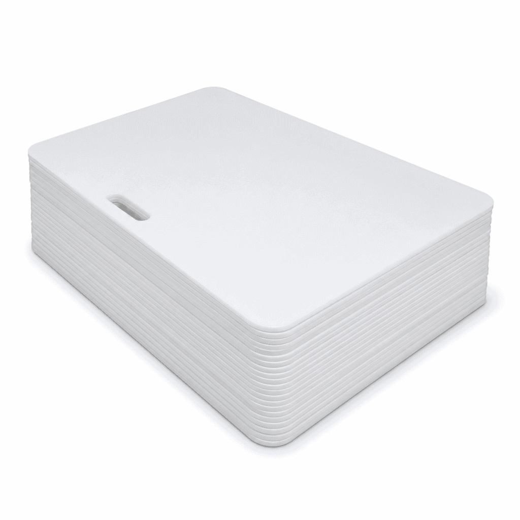HDPE Hockey Skills Training Pad with smooth white surface and carrying handle
