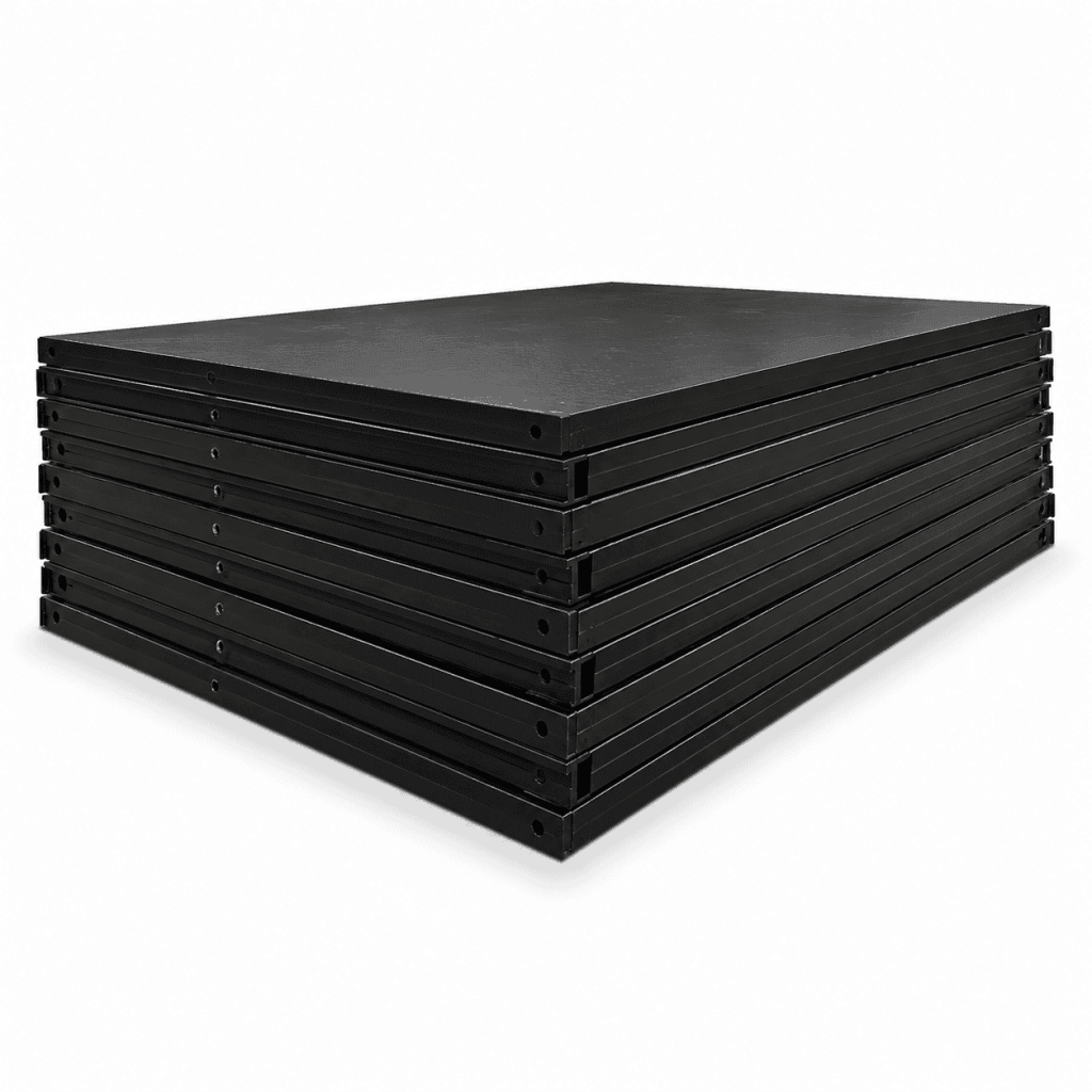 Soccer Training Barrier Boards with polyethylene panels and modular metal frames