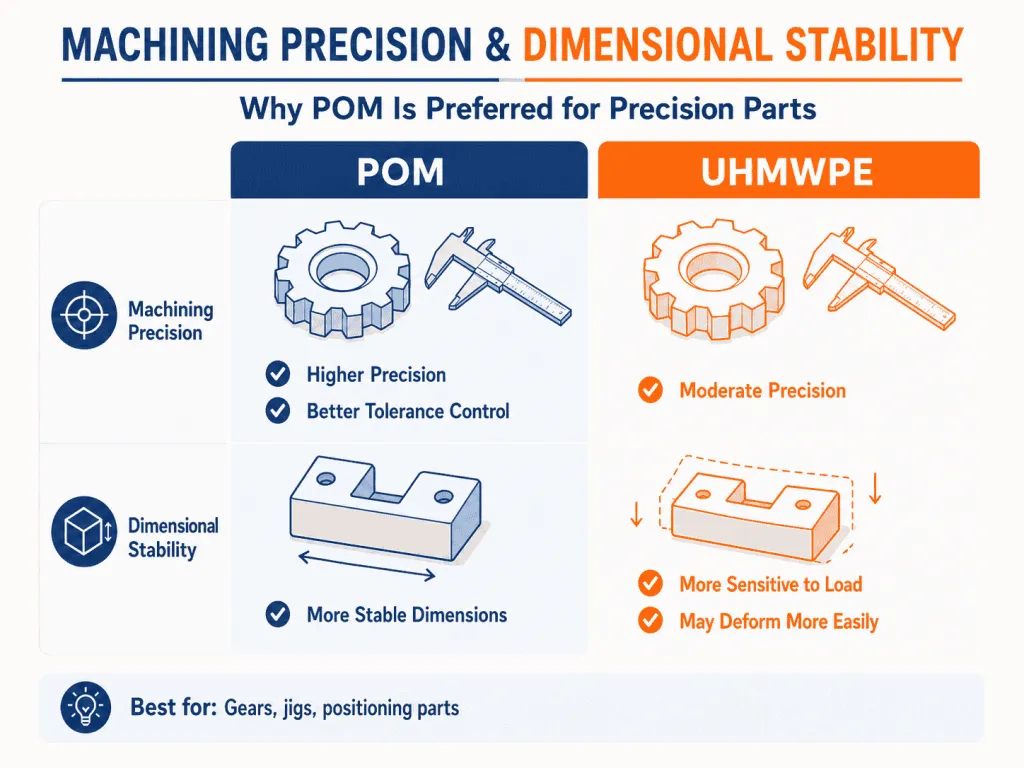 POM与超高分子量聚乙烯CNC加工零件应用区别