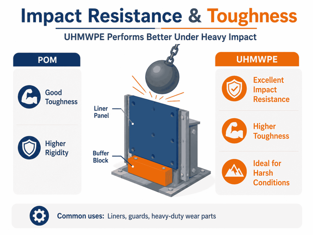 POM vs UHMWPE impact resistance and toughness comparison