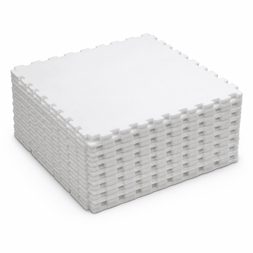 Synthetic Ice Rink Floor Panels with white interlocking edges