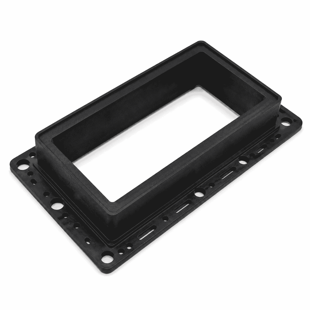 Custom Automotive Plastic Mounting Frame with Mounting Holes and Adjustment Slots