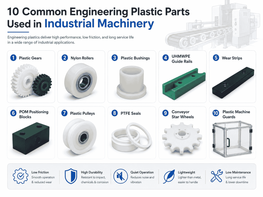 10 common engineering plastic parts used in industrial machinery
