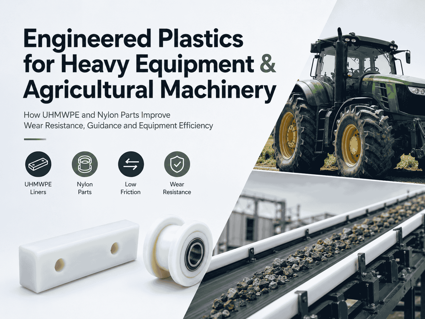 Engineered plastics for heavy equipment and agricultural machinery