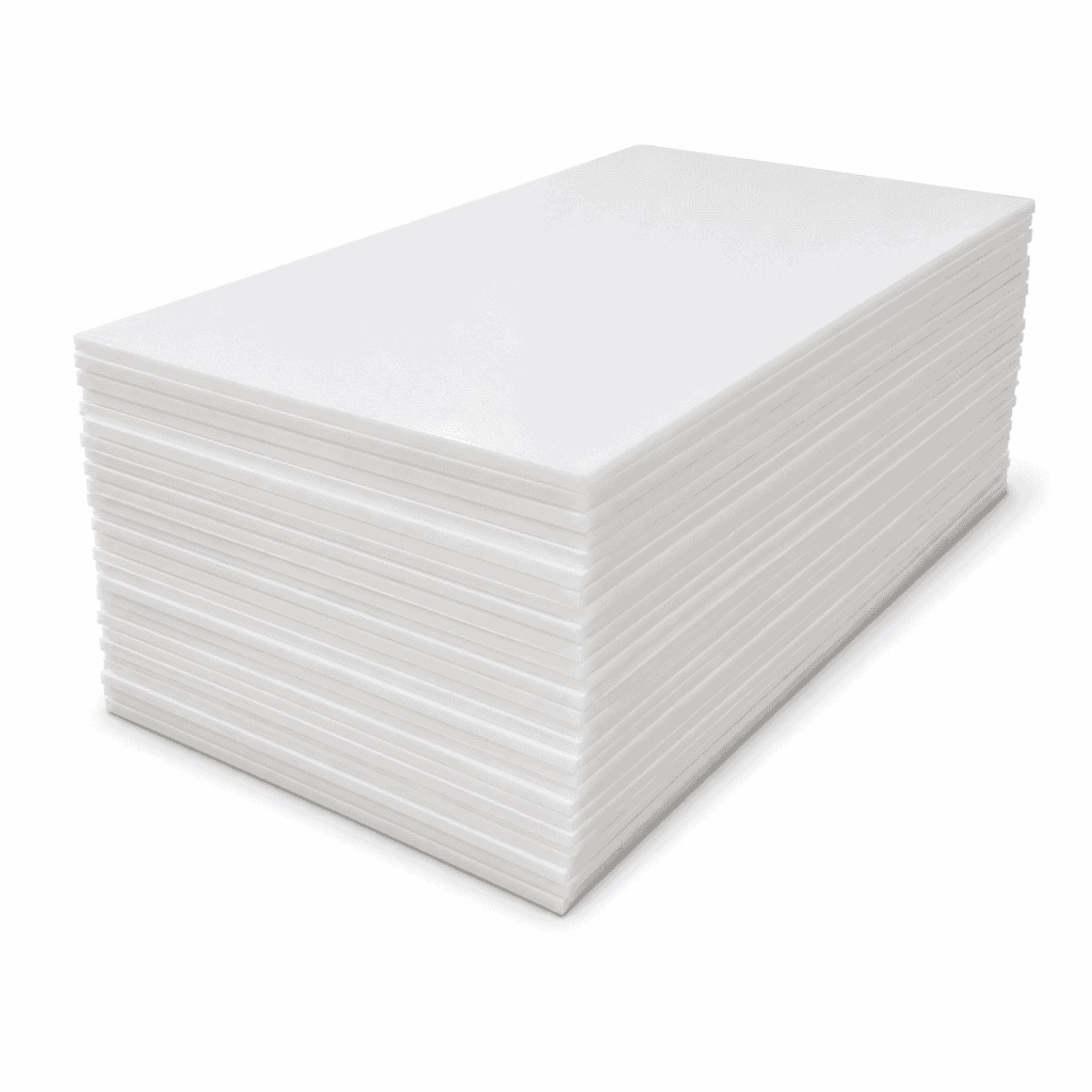 White Corrosion-Resistant UHMWPE Liner Sheet in stacked panels