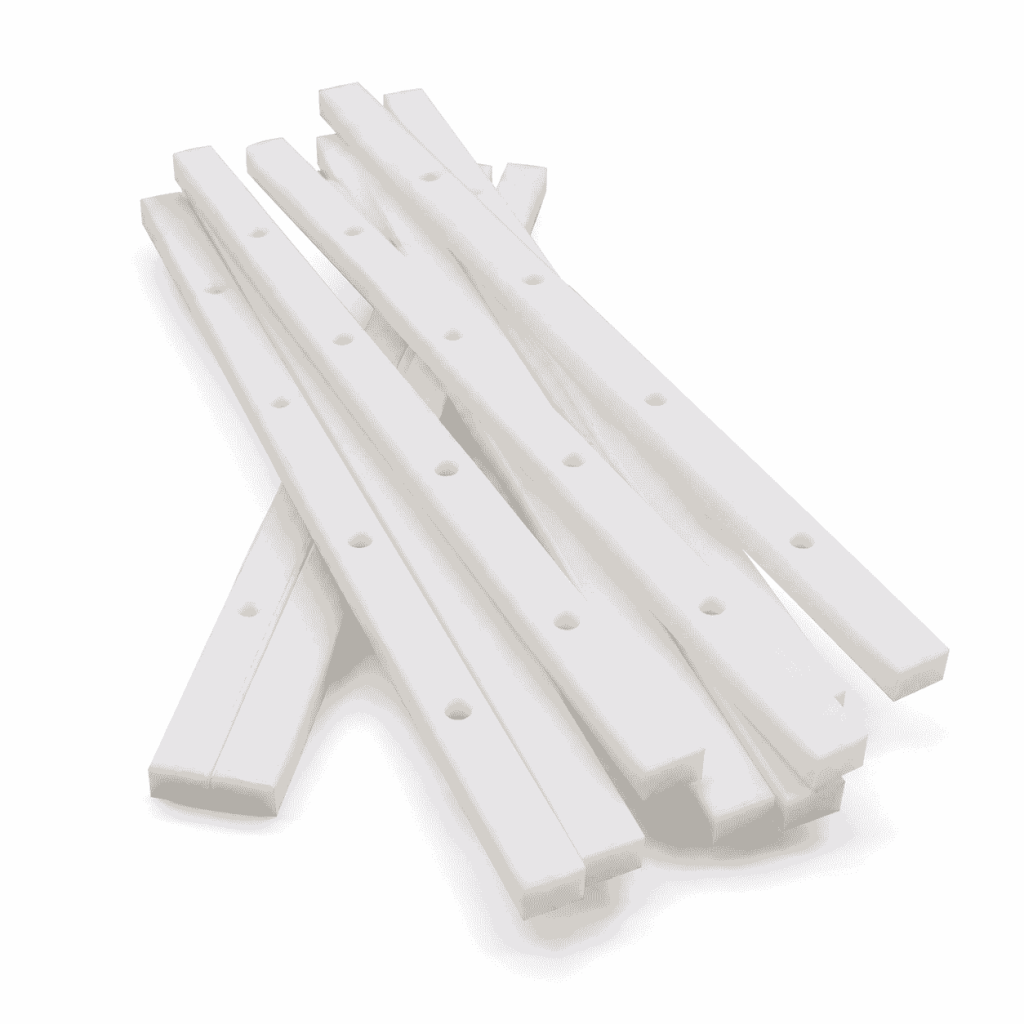 White UHMWPE Wear Strip available in multiple thicknesses widths and lengths