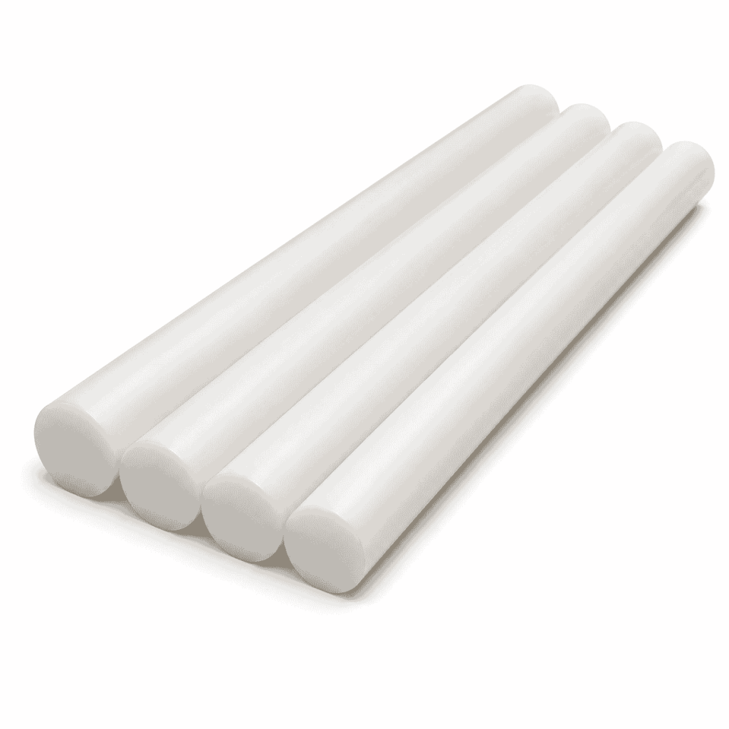 Self-Lubricating PE Rod white polyethylene round bars in multiple diameters