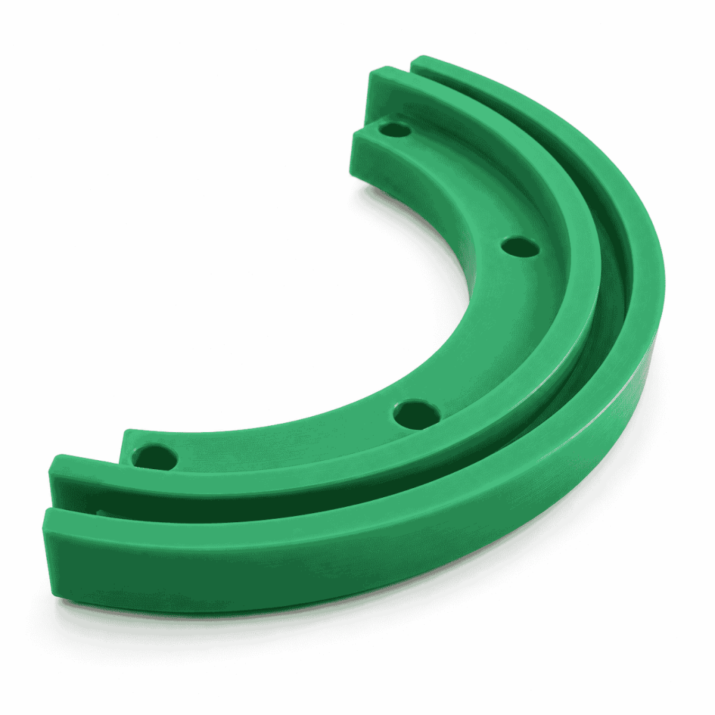 Green UHMWPE Curved Chain Guide Rail with Mounting Holes