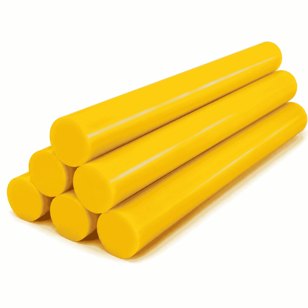 Yellow PE Rod polyethylene round bars in multiple reference diameters