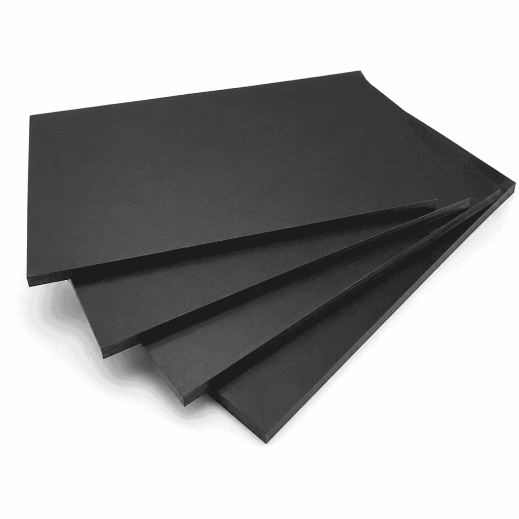 Molybdenum Disulfide Nylon Sheet available in 11 black panel sizes for CNC machining