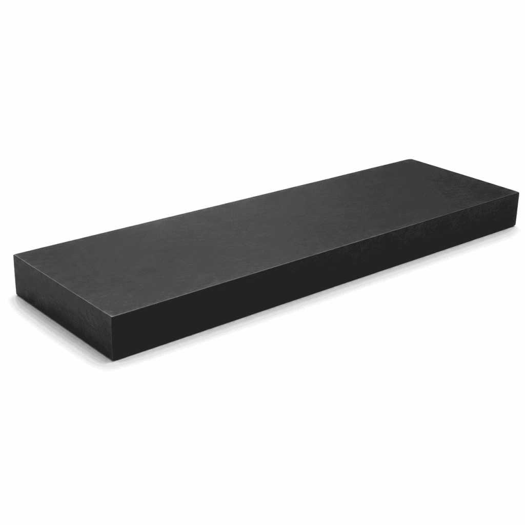 Black anti-static UHMWPE sheets stacked in a plastic sheet factory